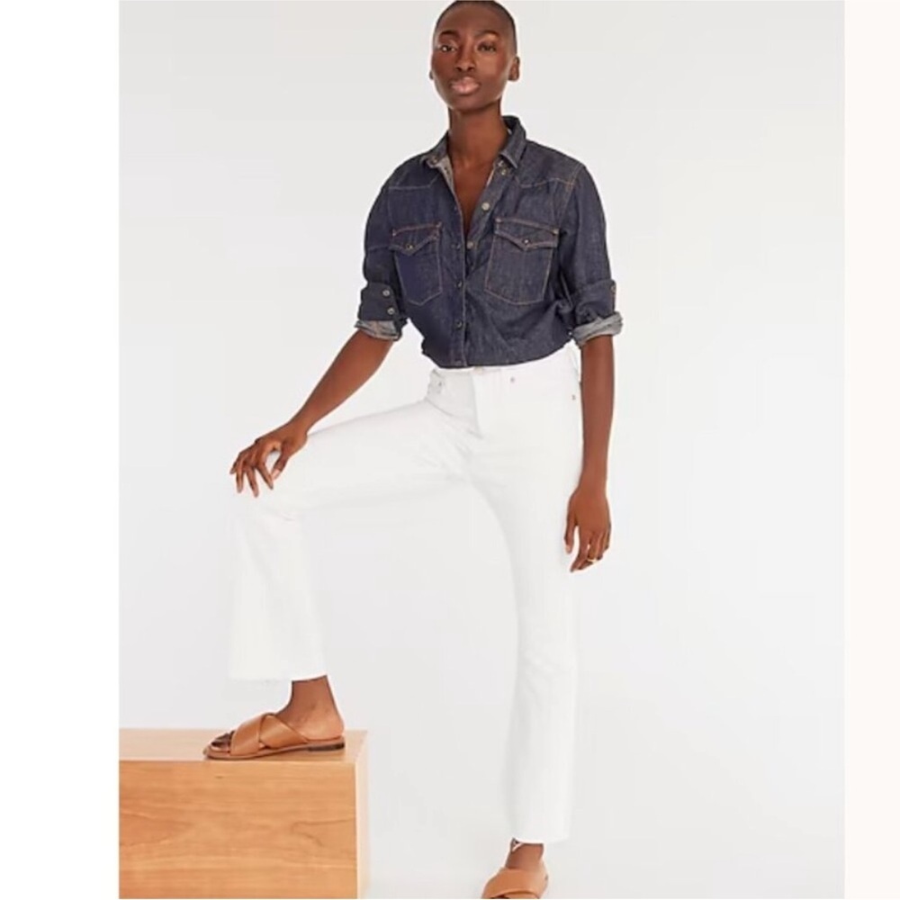 J. Crew | White 10” Demi Boot Crop Jeans, Size 29